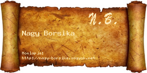 Nagy Borsika névjegykártya